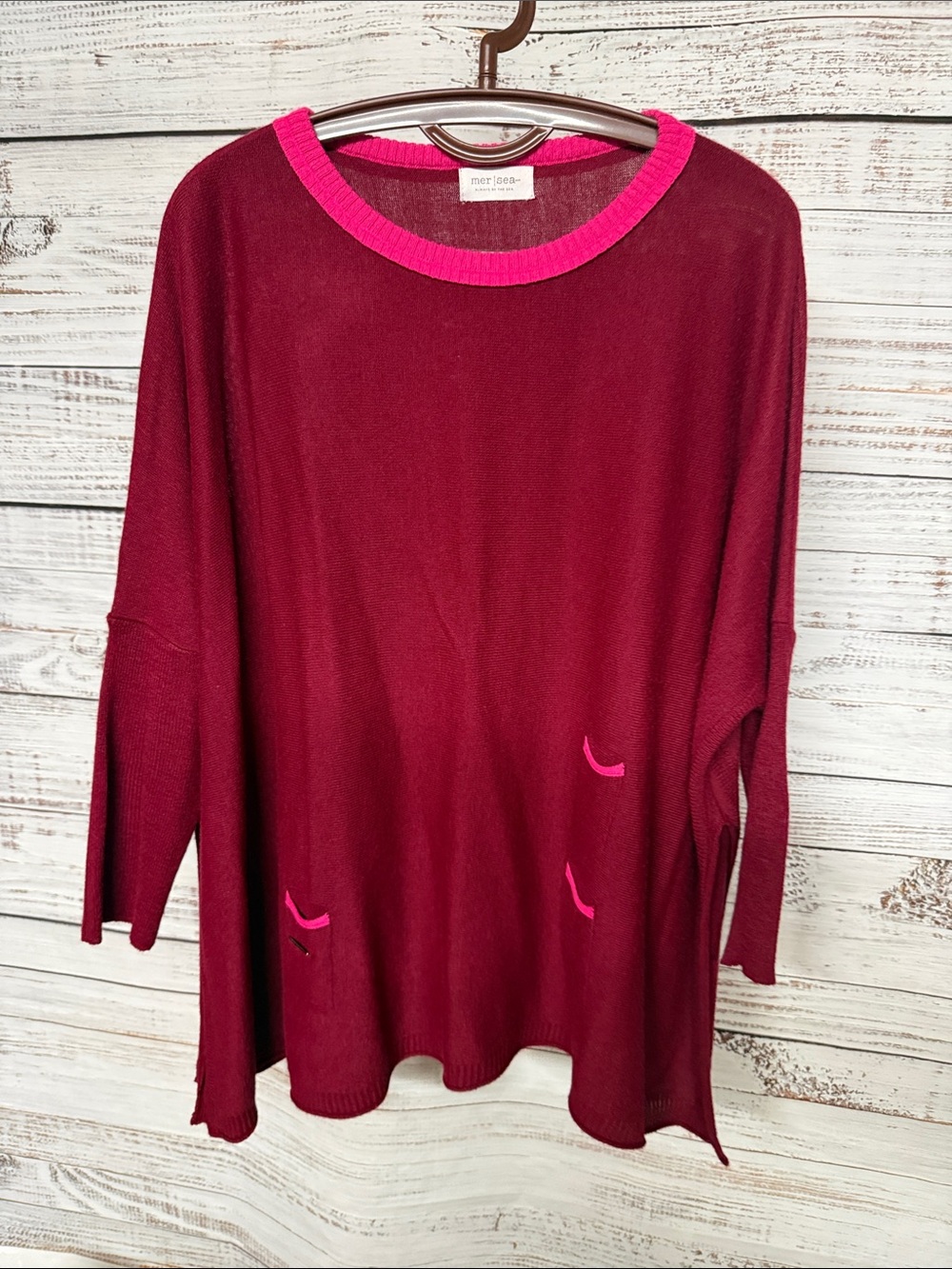 Mersea Catalina Sweater in Burgundy Lipstick